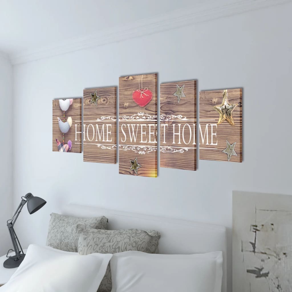 Set de toiles murales imprimées "Home Sweet Home" 200 x 100 cm