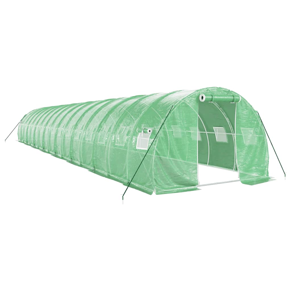 vidaXL Serre avec cadre en acier vert 48 m² 16x3x2 m