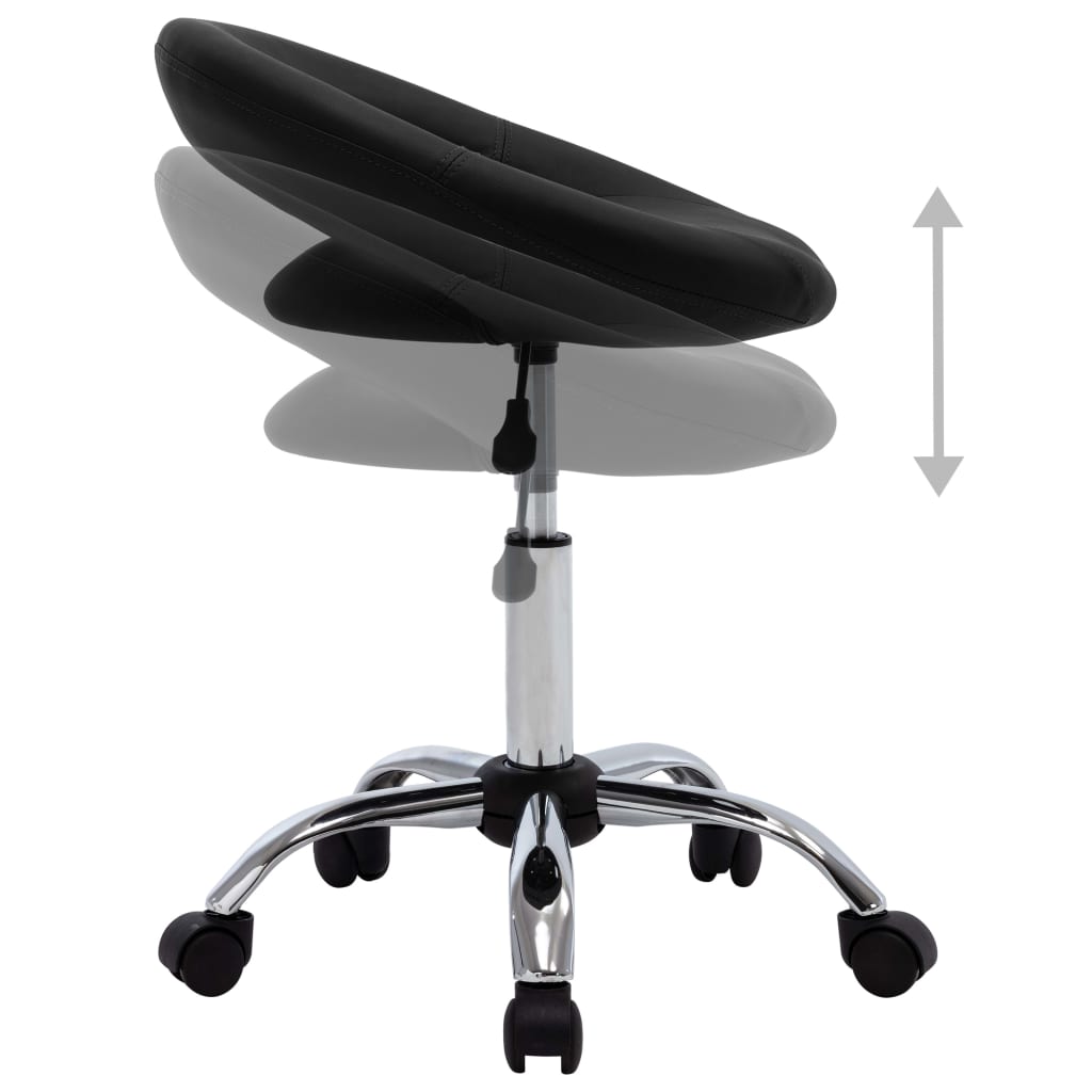 vidaXL Chaise pivotante à manger Noir Similicuir