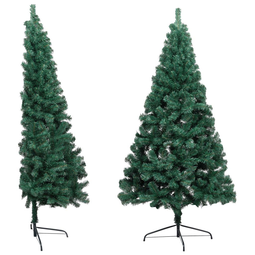 vidaXL Demi-arbre de Noël artificiel avec LED et boules Vert 240 cm