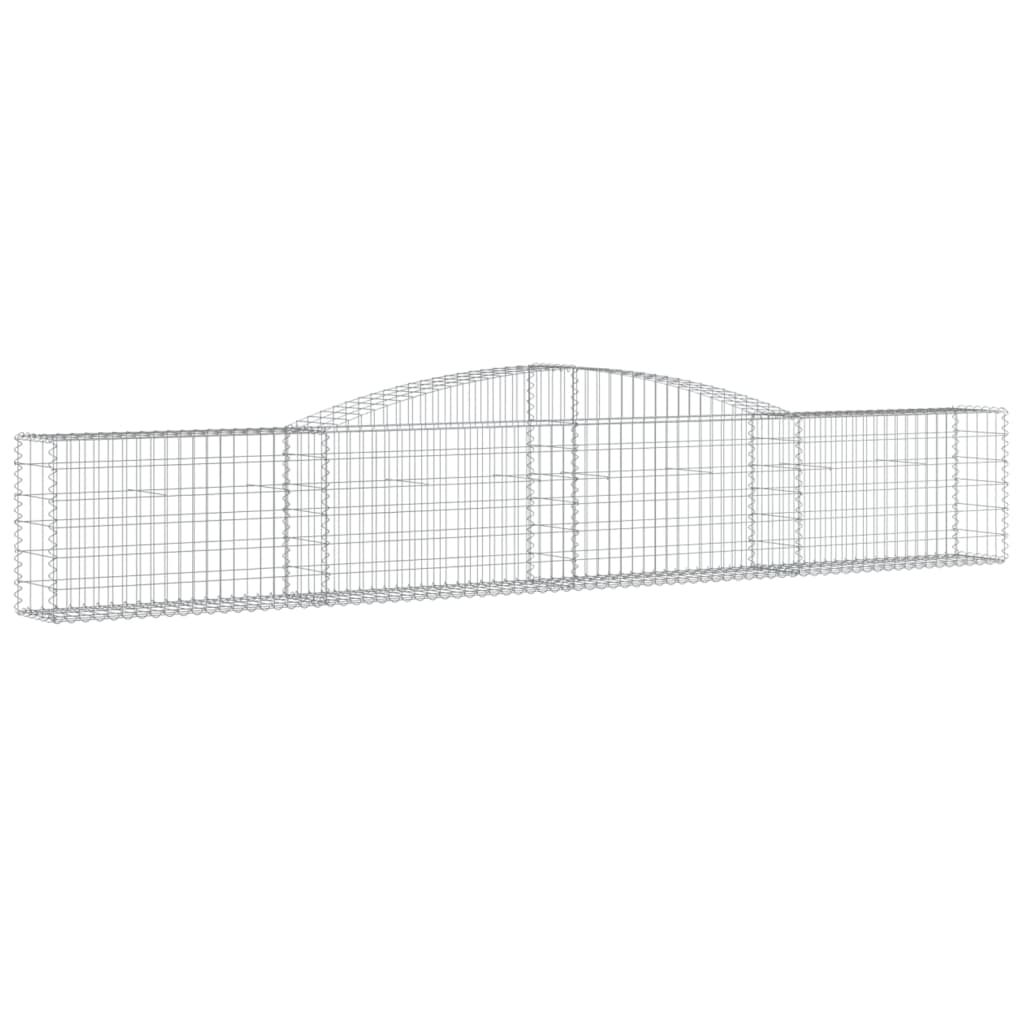 vidaXL Paniers à gabions arqués 15 pcs 400x30x60/80 cm Fer galvanisé