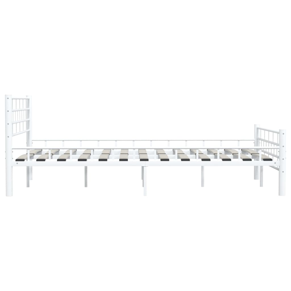 vidaXL Cadre de lit sans matelas blanc métal 140x200 cm