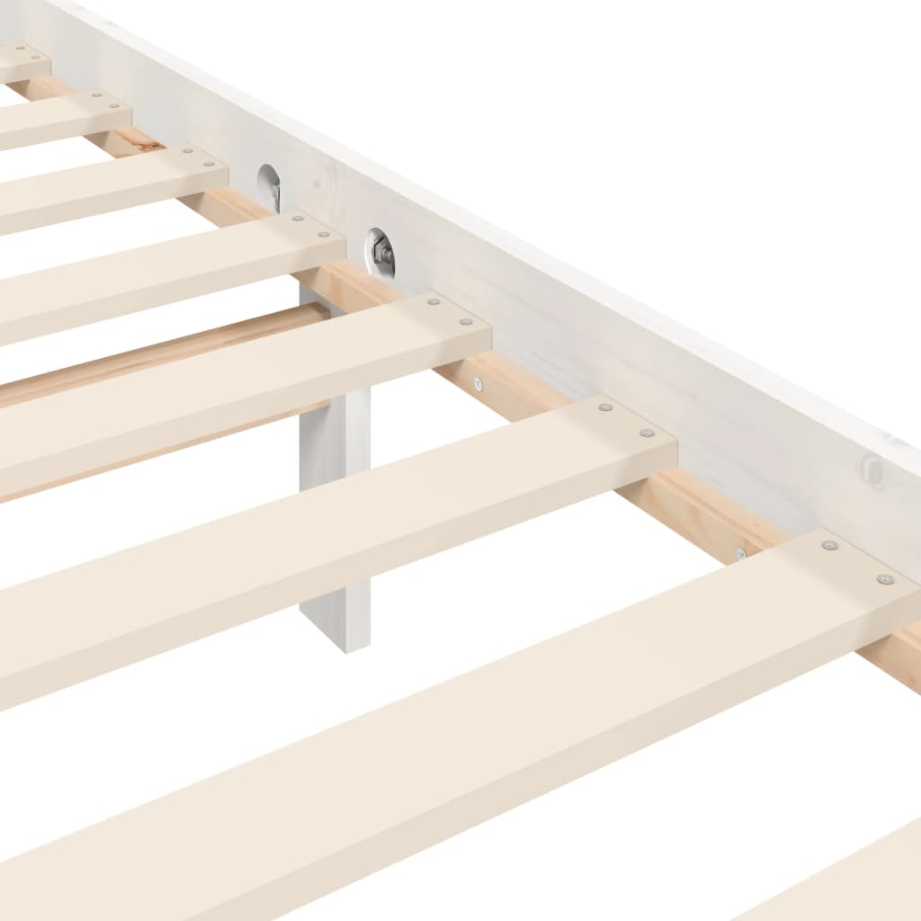 vidaXL Cadre de lit sans matelas blanc bois de pin massif