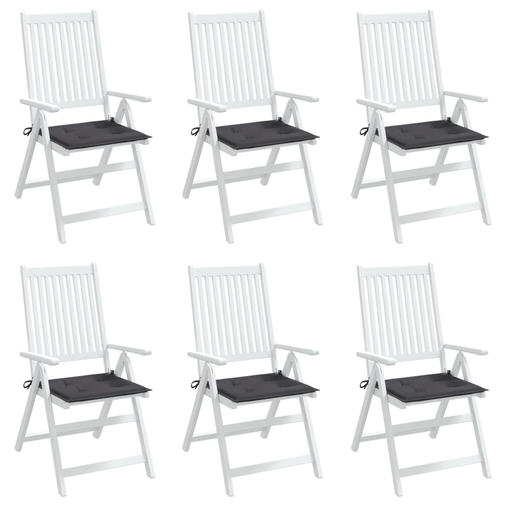 vidaXL Coussins de chaise de jardin 6 pcs anthracite 40x40x3 cm