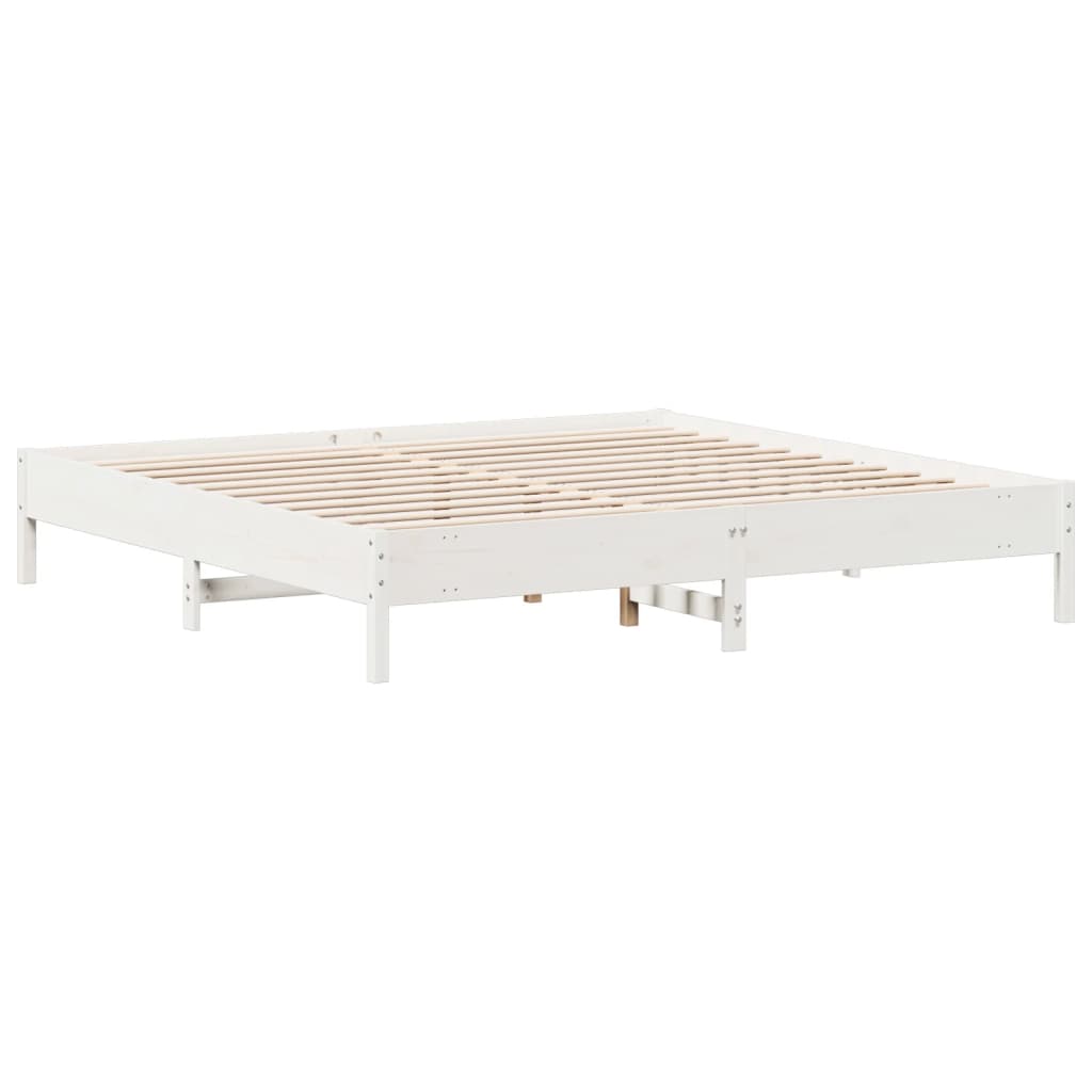 vidaXL Cadre de lit sans matelas blanc 200x200 cm bois massif de pin