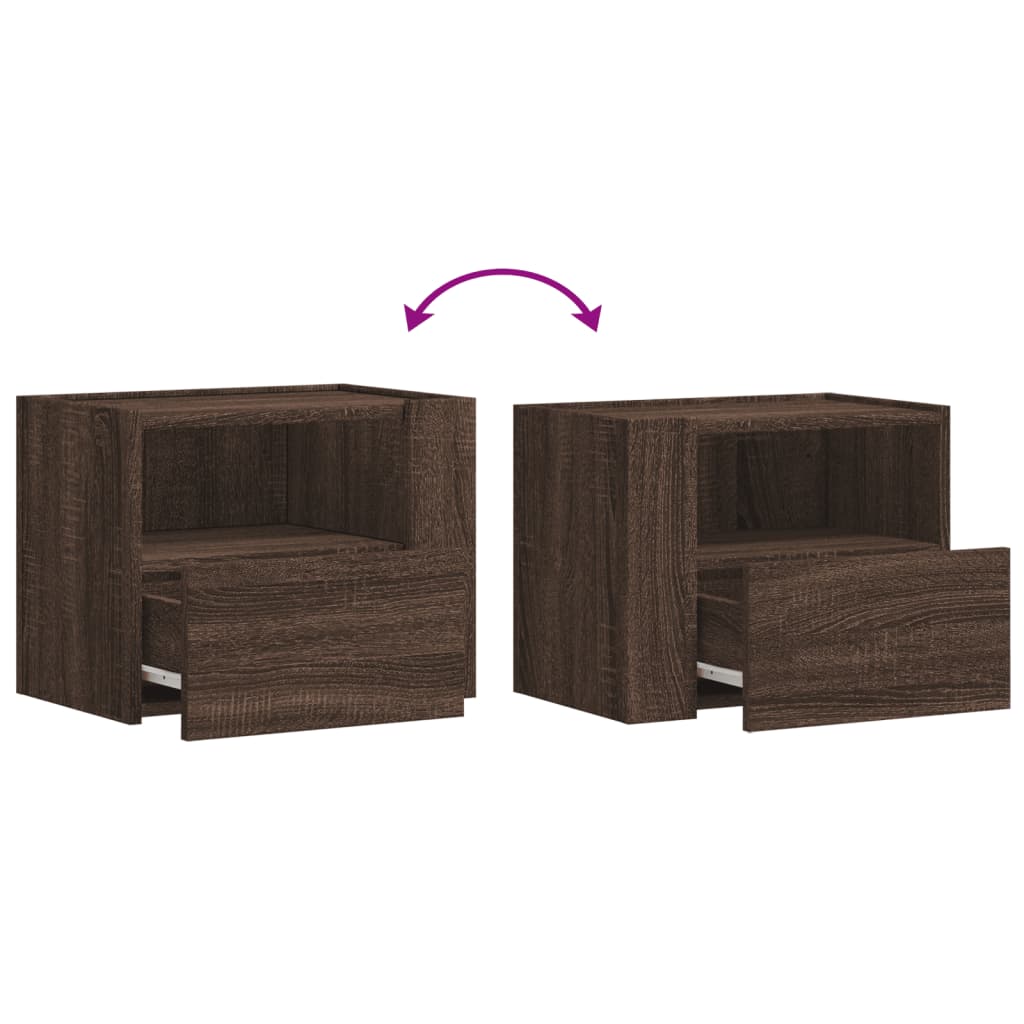 vidaXL Tables de chevet murales 2 pcs chêne marron 45x30x35 cm