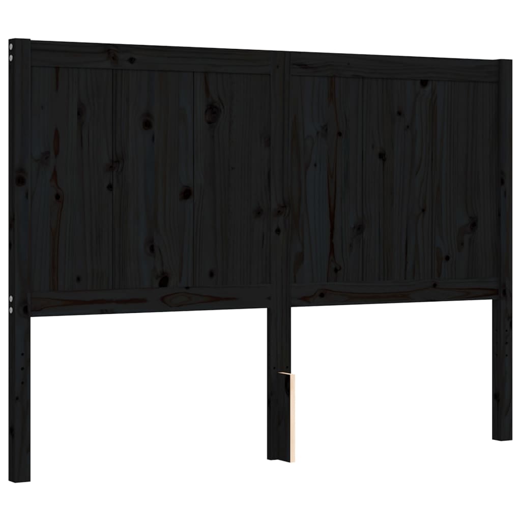 vidaXL Cadre de lit sans matelas noir 120x200 cm bois de pin massif