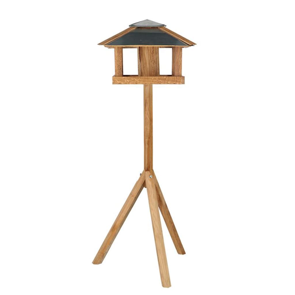 Esschert Design Mangeoire à oiseaux avec silo et toit carré Acier