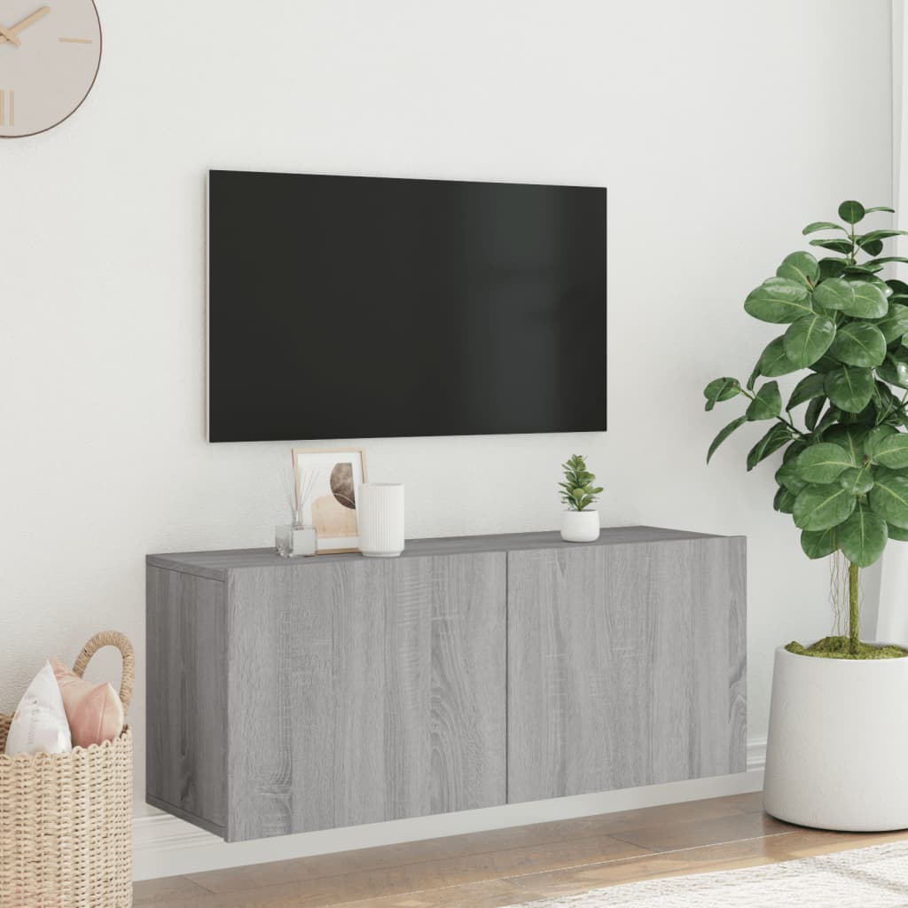 vidaXL Meuble TV mural sonoma gris 100x30x41 cm