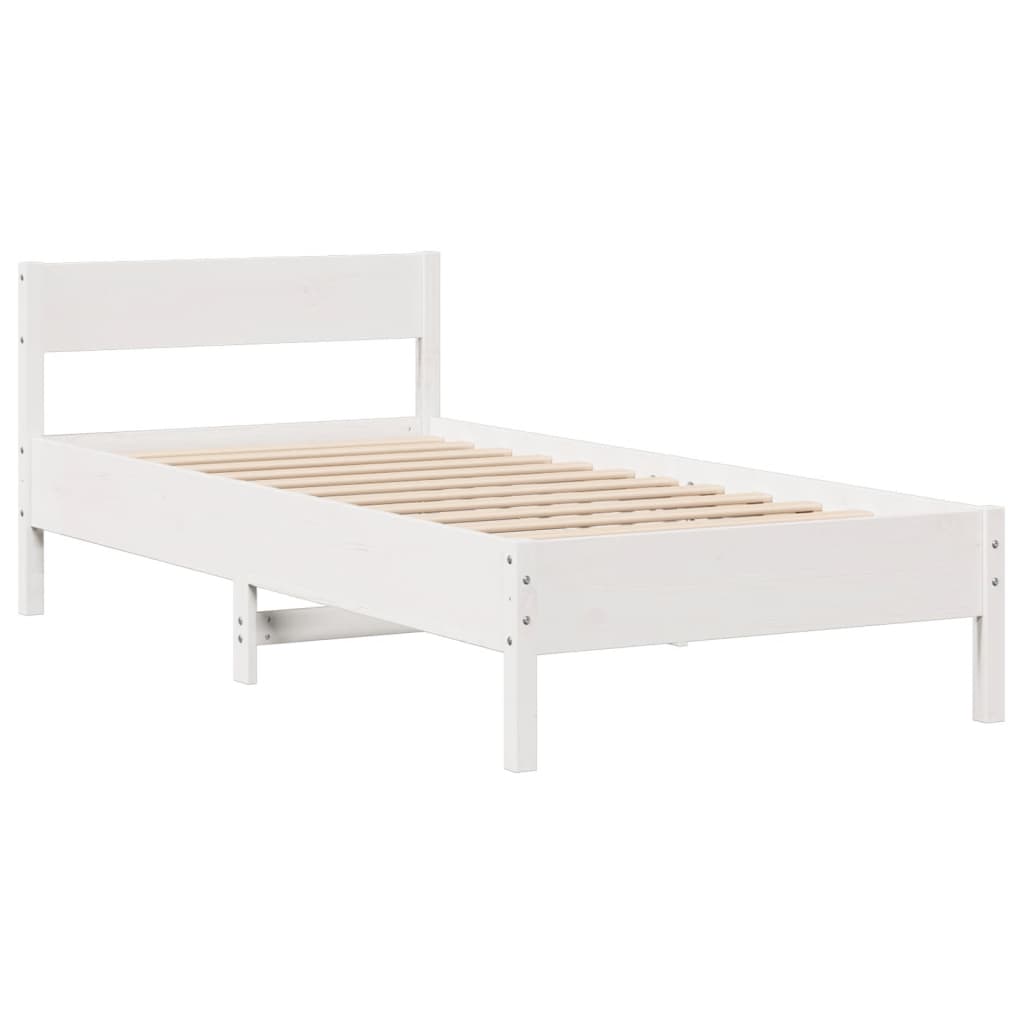 vidaXL Cadre de lit sans matelas blanc 90x200 cm bois de pin massif