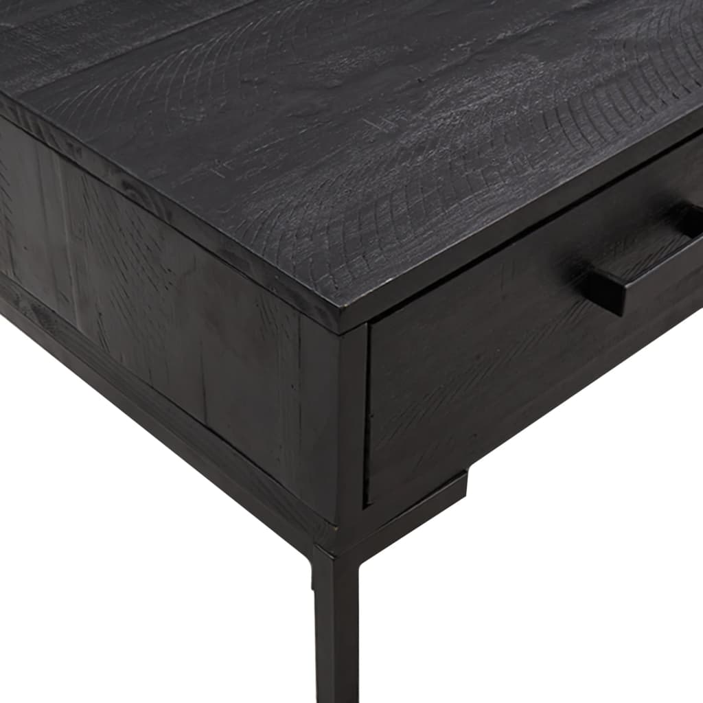 vidaXL Table basse Noir 90x50x35 cm Bois de pin massif