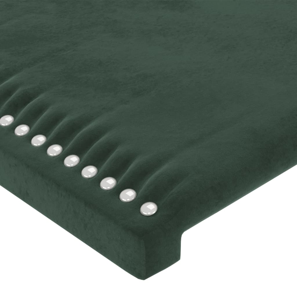 vidaXL Tête de lit à LED Vert foncé 100x5x118/128 cm Velours