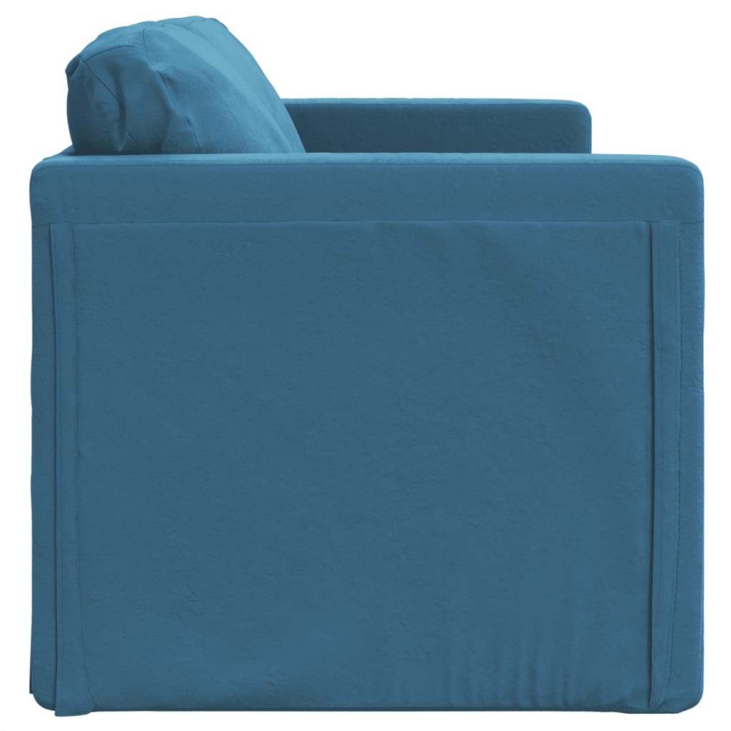 vidaXL Canapé-lit 2 en 1 bleu 122x204x55 cm velours