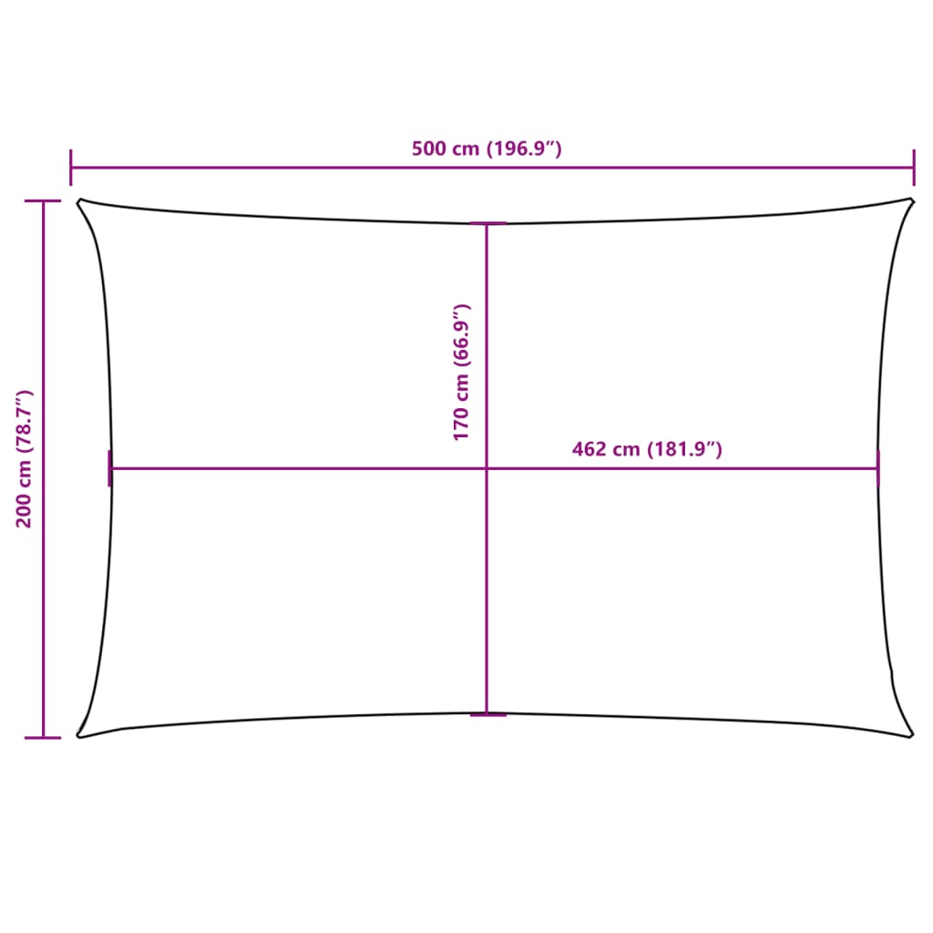 vidaXL Voile de parasol tissu oxford rectangulaire 2x5 m crème