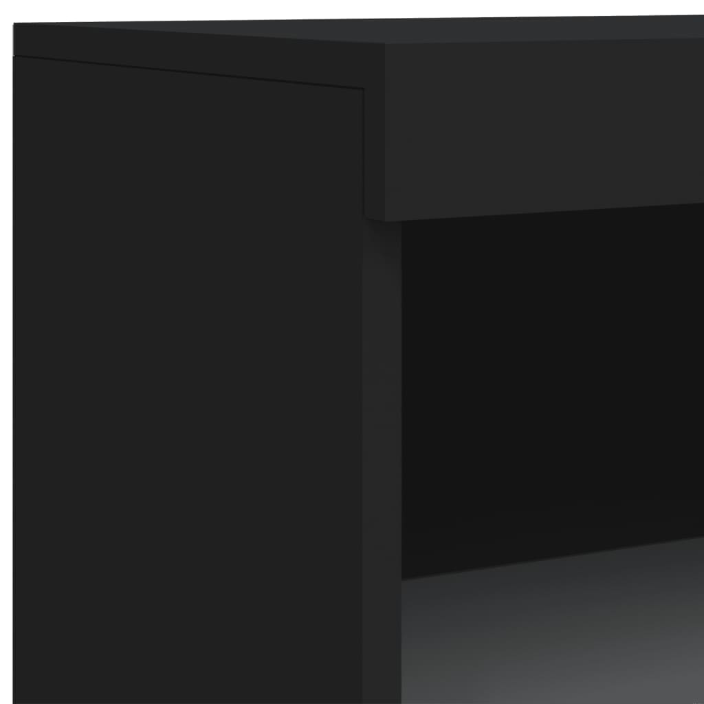 vidaXL Buffets avec lumières LED 3 pcs noir bois d'ingénierie