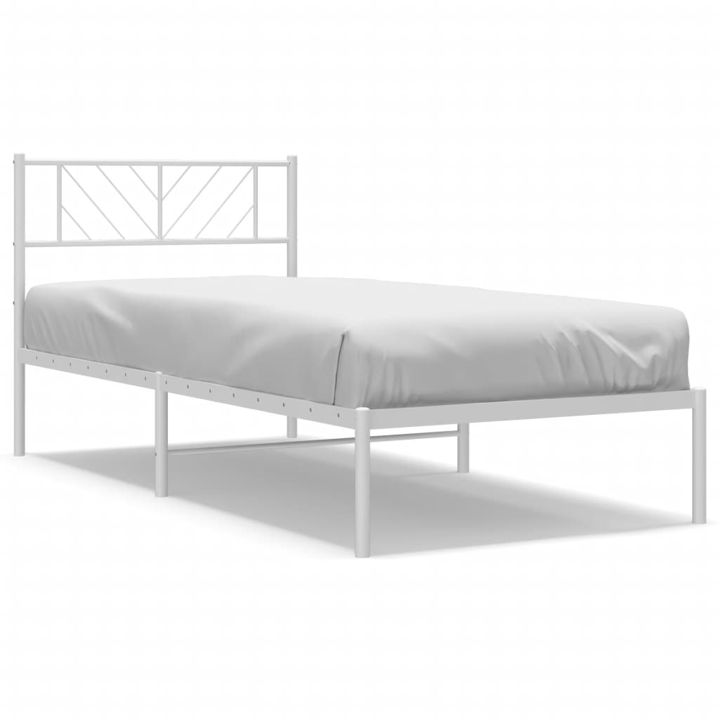 vidaXL Cadre de lit métal sans matelas et tête de lit blanc 100x200 cm