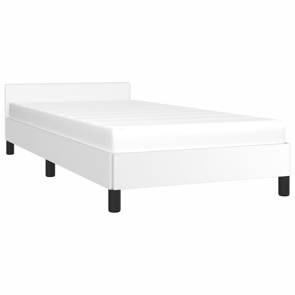 vidaXL Cadre de lit avec tête de lit sans matelas blanc 90x200 cm