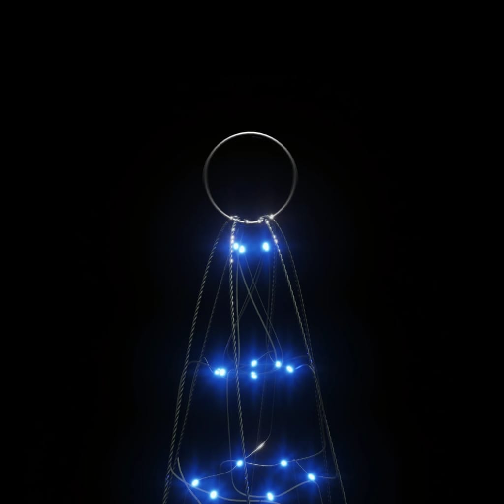 vidaXL Arbre de Noël lumineux sur mât de drapeau 200 LED bleu 180 cm