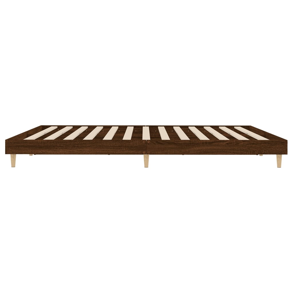 vidaXL Cadre de lit sans matelas chêne marron 200x200 cm