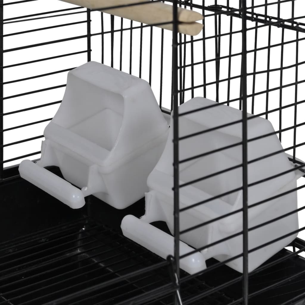 Grande cage oiseau avec 2 bols d'alimentation en plastique