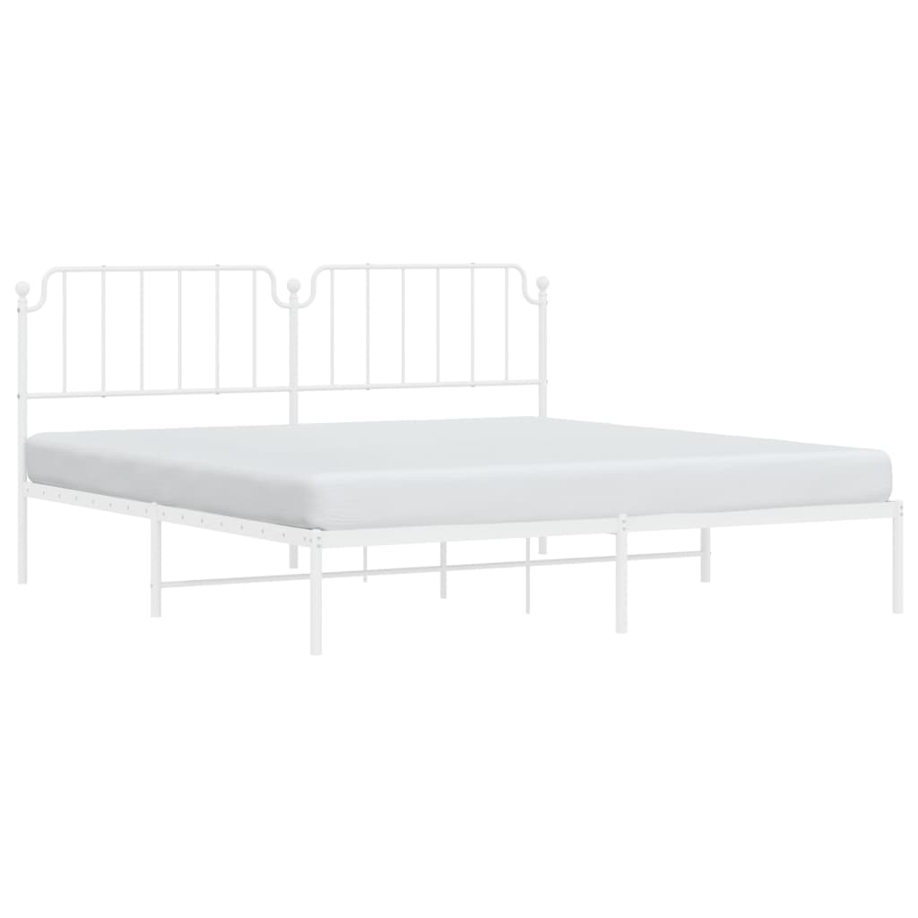 vidaXL Cadre de lit métal sans matelas et tête de lit blanc 193x203 cm