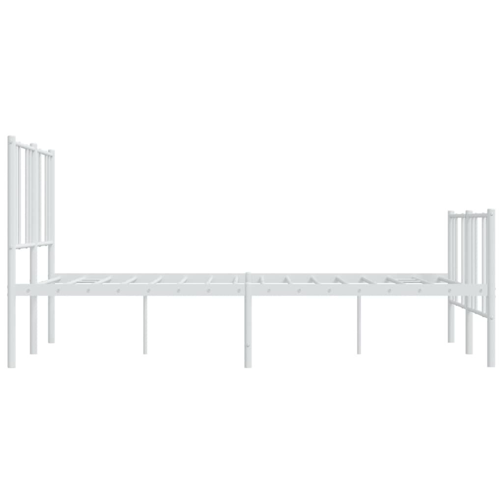 vidaXL Cadre de lit métal sans matelas et pied de lit blanc 120x190 cm