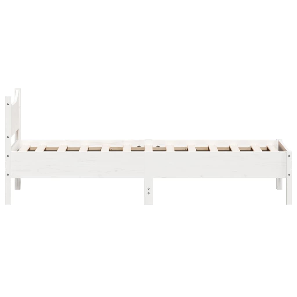 vidaXL Cadre de lit Blanc 75x190 cm Bois de pin massif